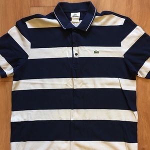Lacoste Stripe Short Sleeve Polo Shirt Size 5(Med)